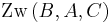  \operatorname{Zw} \left( B, A, C \right) 